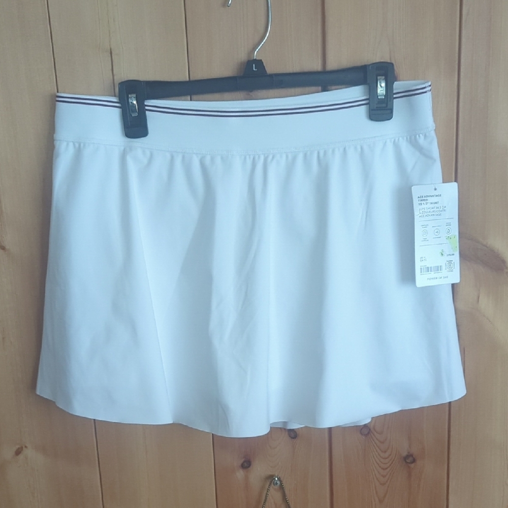 Athleta White Tennis SKORT with Striped Waistband